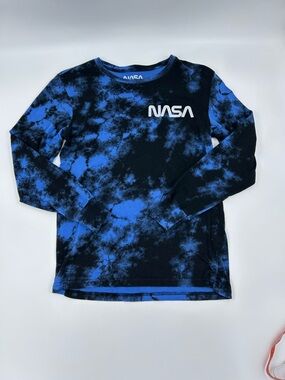 NASA by Isaac Morris Mens Tie Dye Long Sleeve Outer Space Tee M